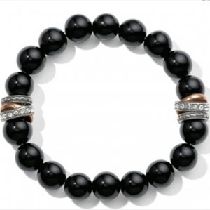Neptune's Rings Black Agate Stretch Bracelet